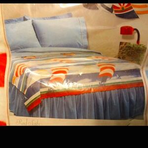 Vintage Canon "Red Sails" Blanket 72 x 90 Twin/Full New